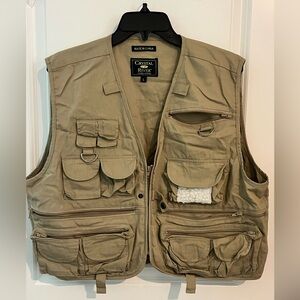 Crystal River Men’s Khaki Fishing Vest, Large